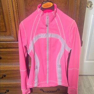 lululemon athletica Pink Full-Zip Utility Jacket with Light Gray Panels